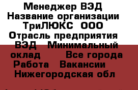 Менеджер ВЭД › Название организации ­ ТриЛЮКС, ООО › Отрасль предприятия ­ ВЭД › Минимальный оклад ­ 1 - Все города Работа » Вакансии   . Нижегородская обл.